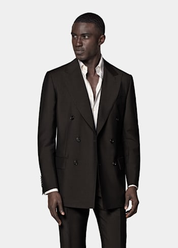 Dark Brown Tailored Fit Milano Suit