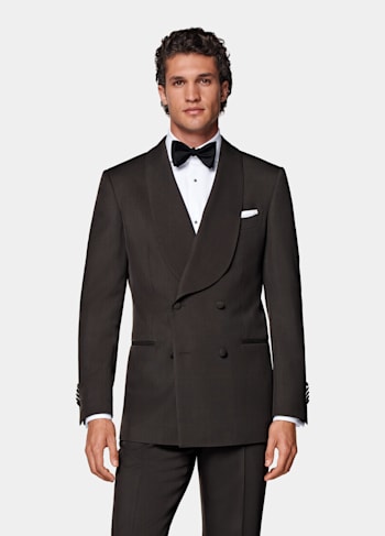 Esmoquin Milano marrón oscuro corte Tailored