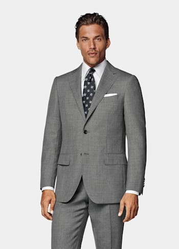 Mid Grey Perennial Tailored Fit Lazio Suit