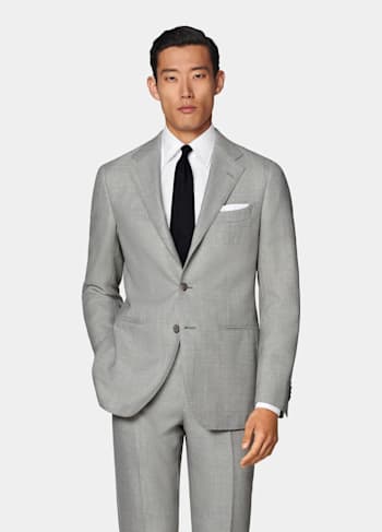 Light Grey Tailored Fit Havana Suit