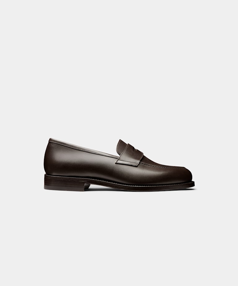 SUITSUPPLY Cuir Mocassins Penny marron fonc&eacute;