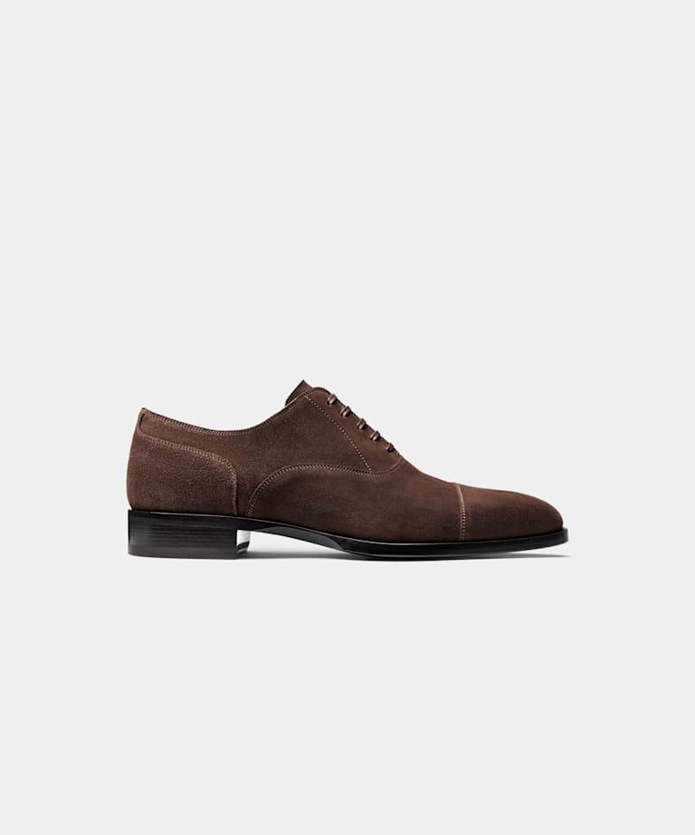 SUITSUPPLY Italian Calf Suede Brown Oxford