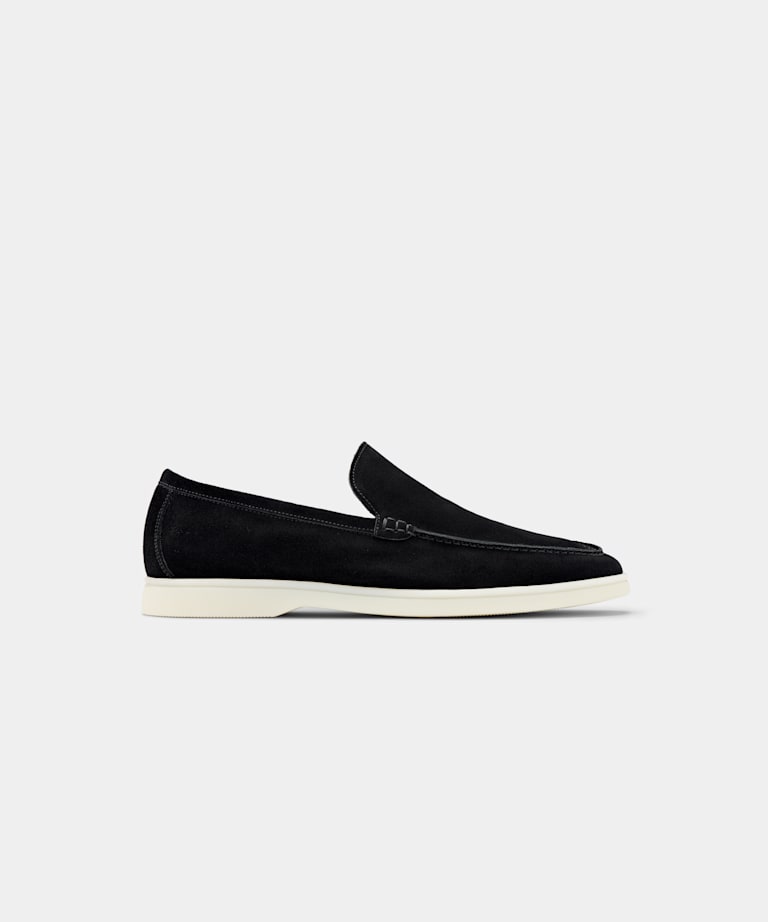 SUITSUPPLY Italian Calf Suede Black Slip-On