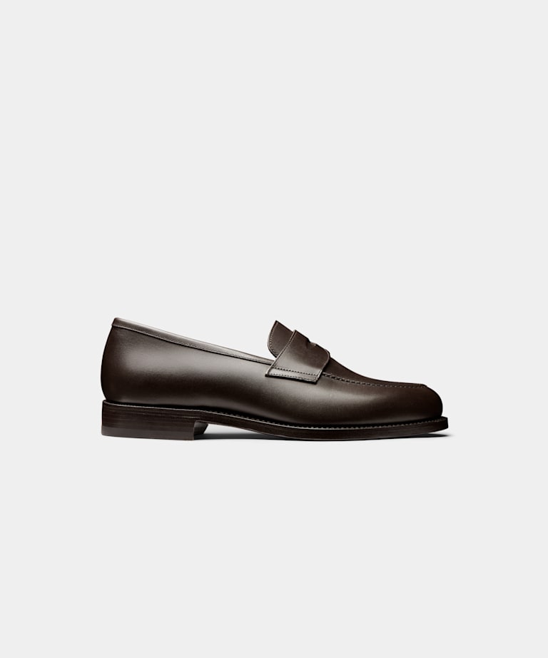 SUITSUPPLY Italienskt kalvskinn Mörkbruna loafers