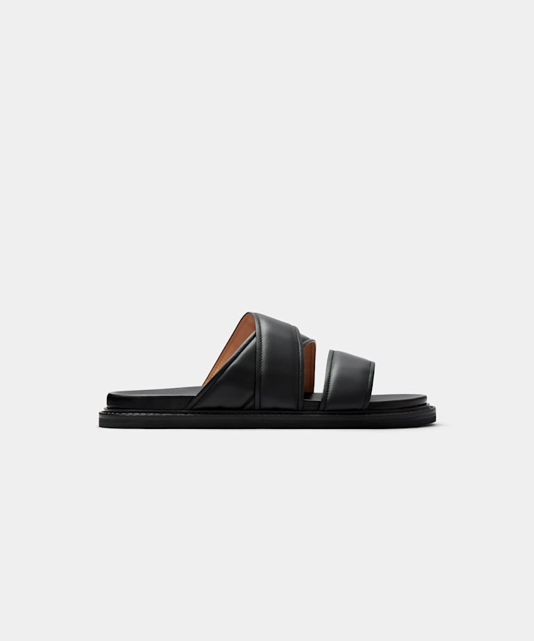 SUITSUPPLY Italienisches Kalbsleder Slipper schwarz