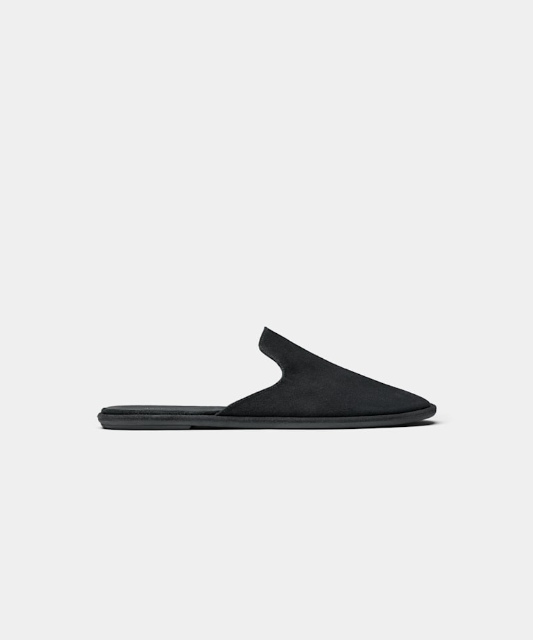 SUITSUPPLY Suede Black Slide