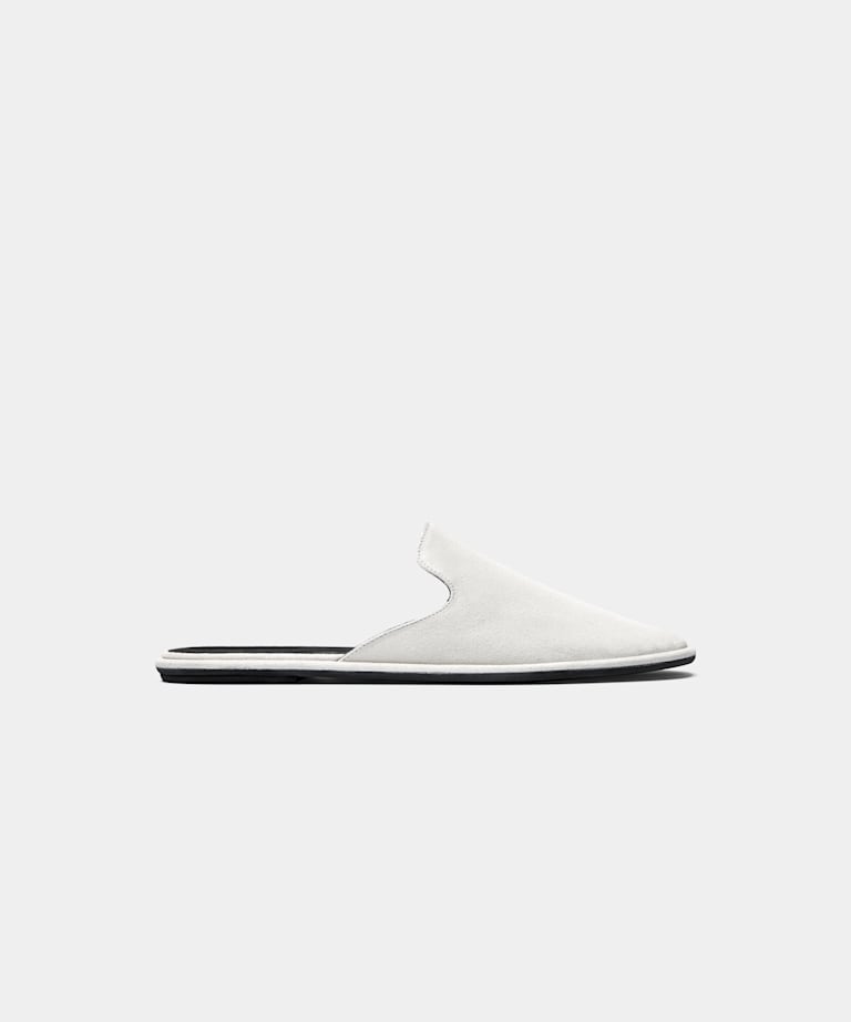 SUITSUPPLY Suede Off-White Slide