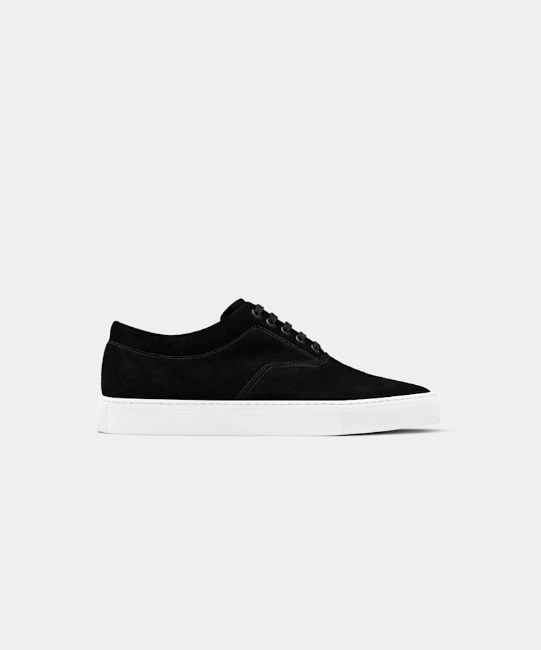 SUITSUPPLY Italian Calf Suede Black Sneaker