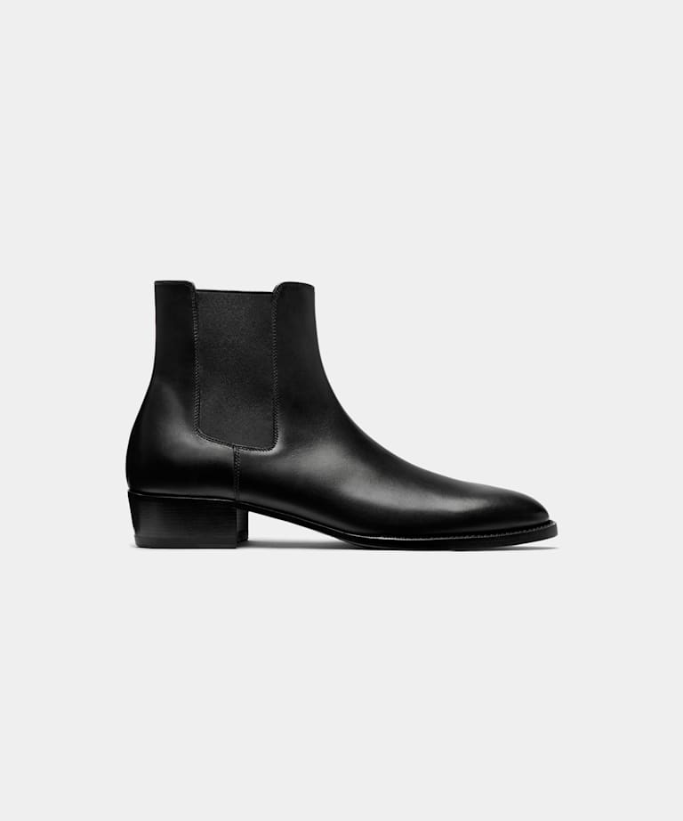 SUITSUPPLY Italian Calf Leather Black Boot