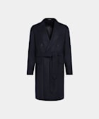 Navy Belted Overcoat