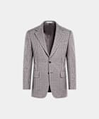Taupe Checked Tailored Fit Milano Blazer