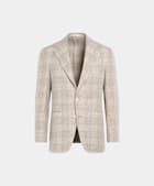 Giacca Roma color sabbia a quadri relaxed fit