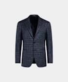 Navy Checked Tailored Fit Havana Blazer