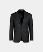 Dark Grey Checked Tailored Fit Havana Blazer