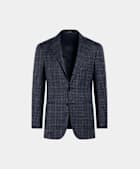 Navy Checked Tailored Fit Havana Blazer