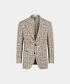 Mid Brown Checked Relaxed Fit Roma Blazer
