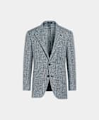 Light Blue Checked Relaxed Fit Roma Blazer