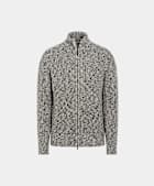 Light Brown Ribbed Moulin&eacute; Zip Cardigan