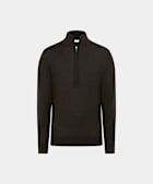 Dark Brown Merino Half Zip