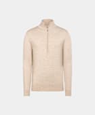 Light Brown Merino Half Zip