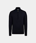 Navy Merino Half Zip