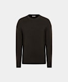 Dark Brown Ribbed Merino Crewneck