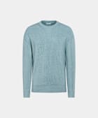 Light Blue Ribbed Merino Crewneck