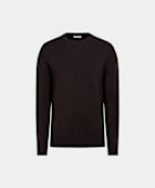 Dark Purple Ribbed Merino Crewneck