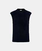 Navy Shaggy Sleeveless Crewneck