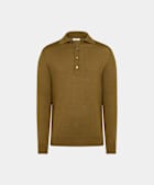 Mid Yellow Merino Long Sleeve Polo