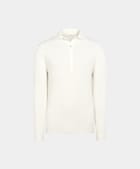 Off-White Ribbed Merino Long Sleeve Polo