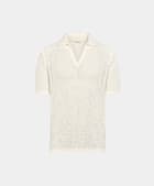 Off-White Crochet Buttonless Polo
