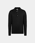 Black Long Sleeve Polo