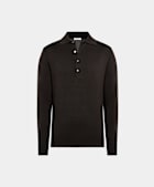 Dark Brown Long Sleeve Polo