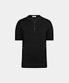 Black Short Sleeve Henley