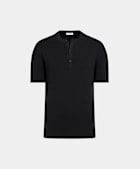 Dark Grey Ribbed Short Sleeve Henley