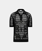 Zwarte Gehaakte Poloshirt