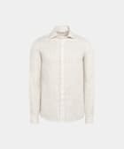 Light Brown Striped Linen Shirt