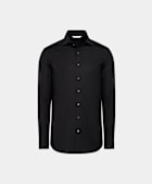 Black Poplin Tailored Fit Shirt