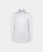 Grey Striped Twill Tailored Fit Shirt