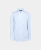Camicia azzurra a righe tailored fit con colletto classico in un unico pezzo