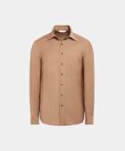 Mid Brown Tailored Fit Shirt