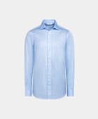 Blue Striped Poplin Tailored Fit Shirt