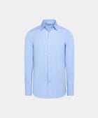 Mid Blue Striped Tailored Fit Shirt