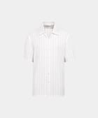 White Striped Tailored Fit Short Sleeve Shirt