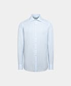 Light Blue Striped Widespread Collar Shirt