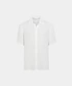 Off-White Viscose Linen Short Sleeve Shirt