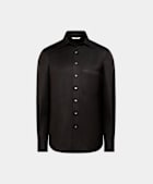 Dunkelbraunes Overshirt aus Leinen und Seide