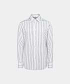 Chemise noire &agrave; rayures avec col en pointe