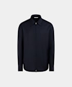 Navy Wool Mohair Overshirt